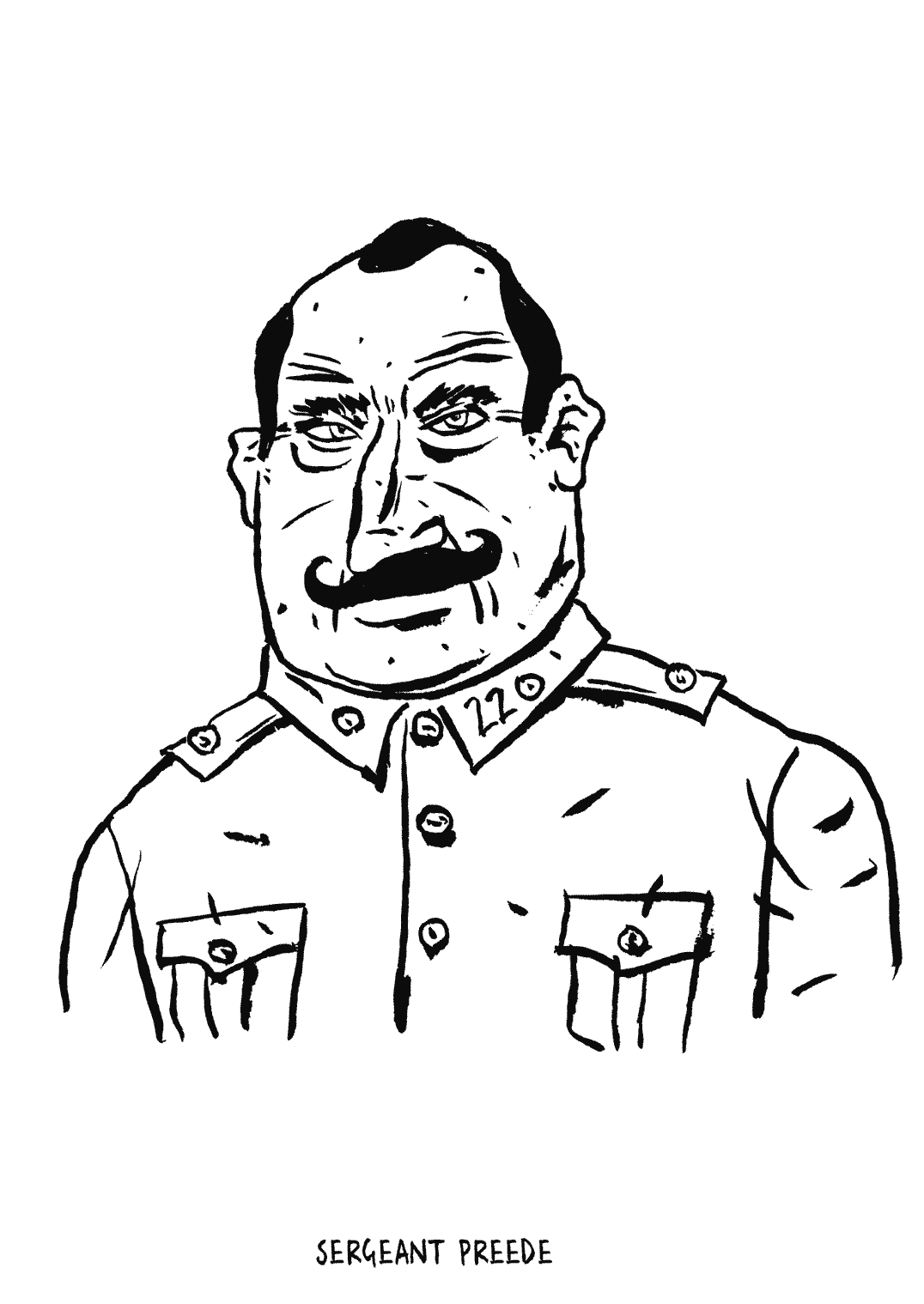Sergeant Preede, illustratie van Johnny Bekaert