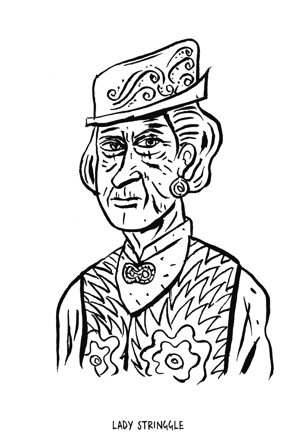 Lady Stringgle, illustratie van Johnny Bekaert